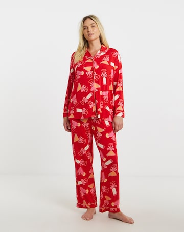 Pretty Secrets Cocktail Print Revere Pyjama Set