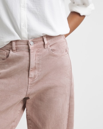 Salt Pink Denim Cropped Barrel Jeans