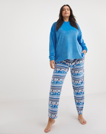 Fleece Hoodie and Fairisle Jogger Pyjama Lounge Set