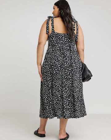 Mono Print Supersoft Jersey Tie Strap Dress
