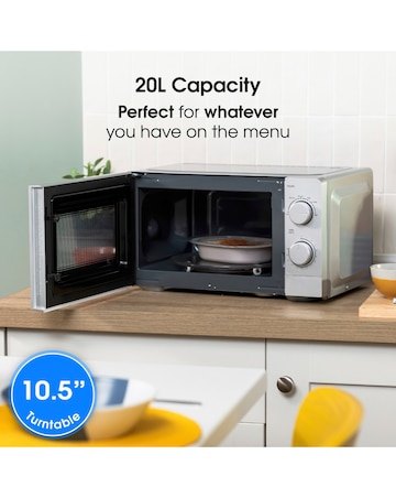 Abode 20 Litre Silver Manual Microwave
