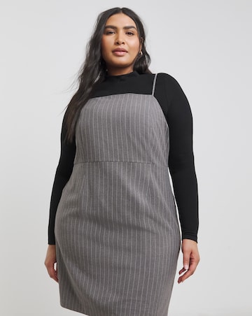 Pinstripe Tailored Pinafore Dress