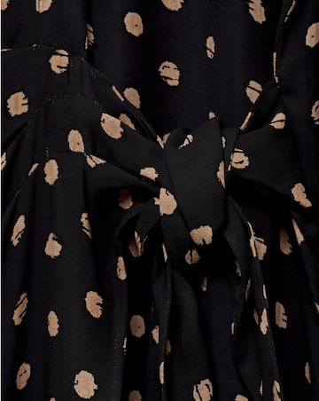 Mango Polka-dot shirt dress with Knot Detail