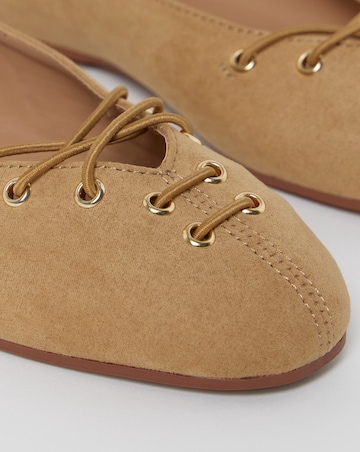 Belize Lace Front Ballerina Shoes - Extra Wide Fit (EEE)