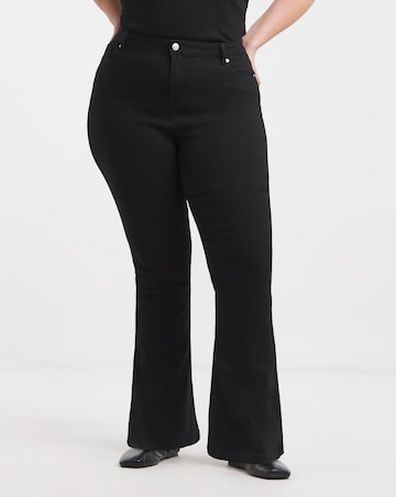 Black Highwaist Super Stretch Flared Jeans