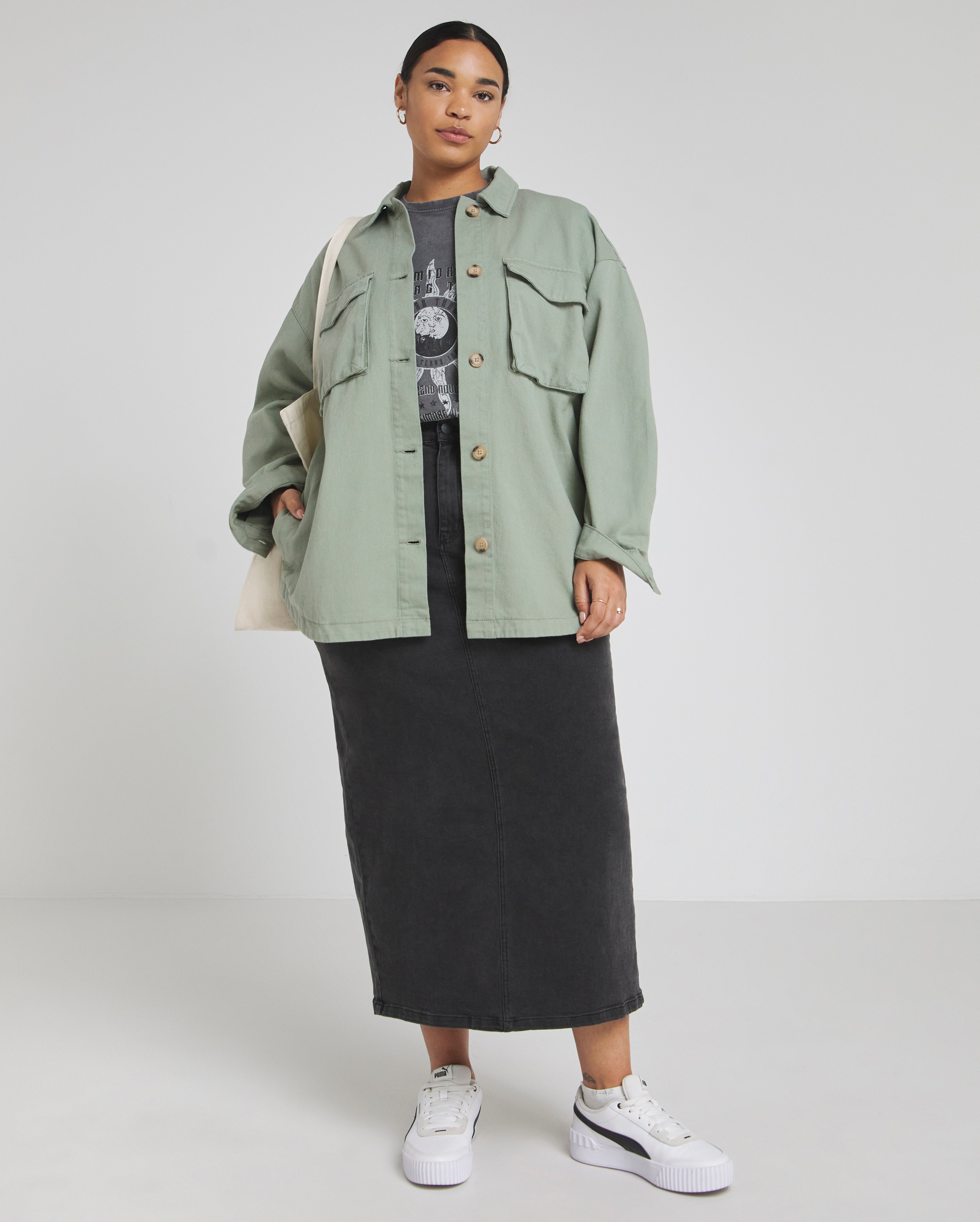 Woman's Wardrobe Simply Be Utility Jacket Khaki Utility Cargo