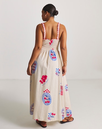 Simply Be Cotton Shirred Maxi Beach Dress Dolce Vita Print