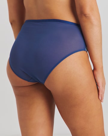 Pretty Secrets Delilah Embroidery Contemporary Full Fit Brief Knickers Navy