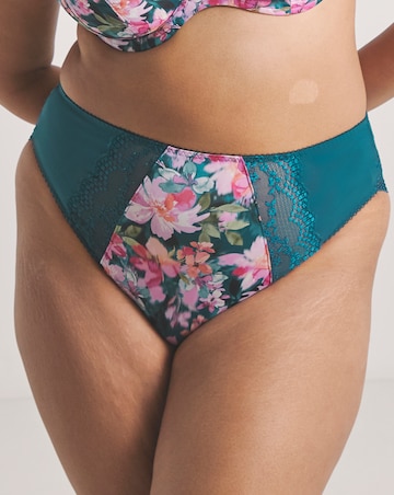 Elomi Lucie High Leg Knicker Teal Floral