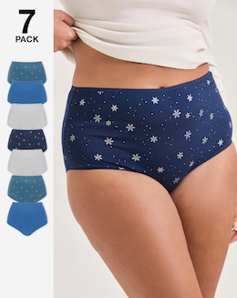 Pretty Secrets (7 Pack) Full Fit Brief Knickers Snowflakes