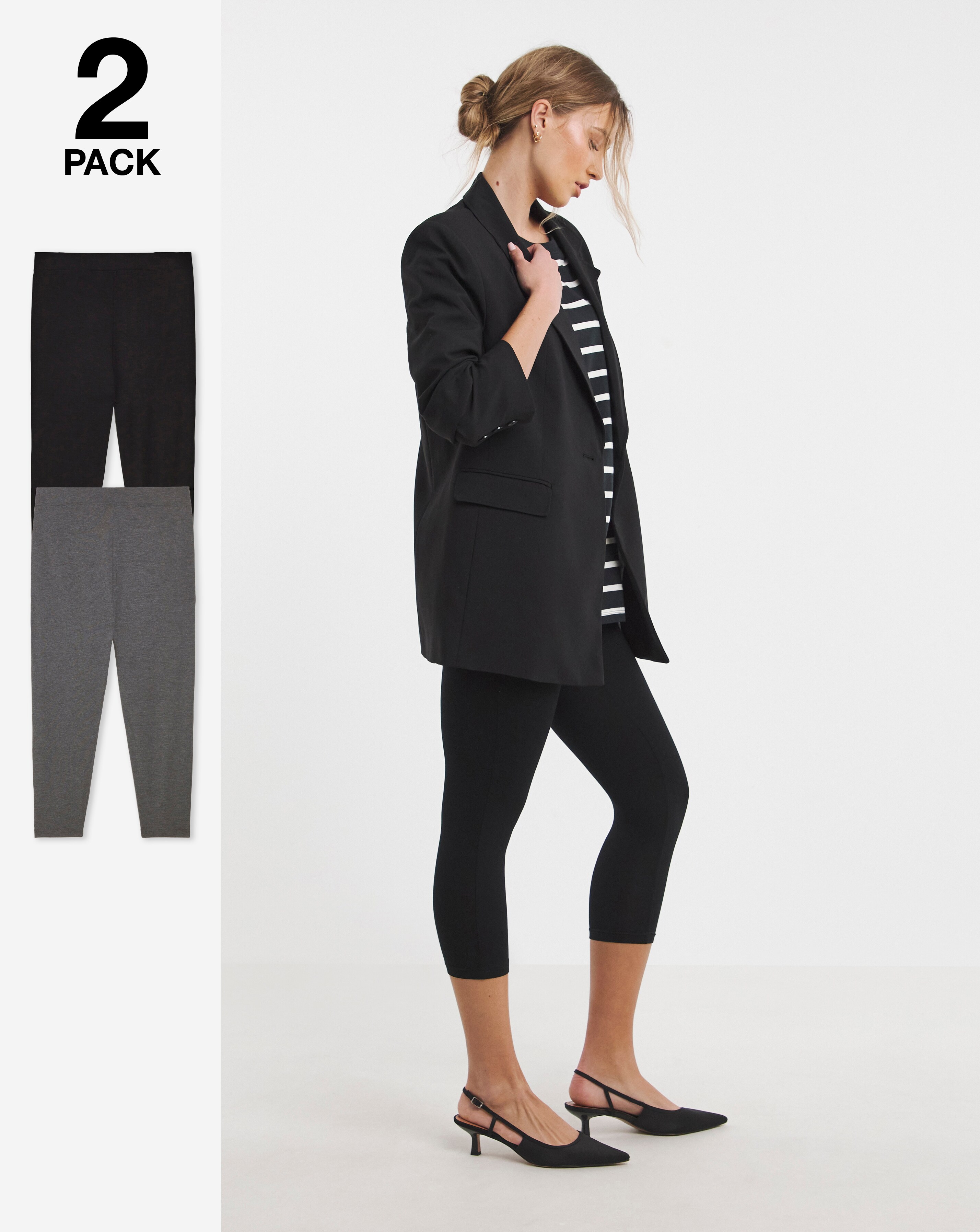 Simply Be 2 Pack Cropped Jersey Legging