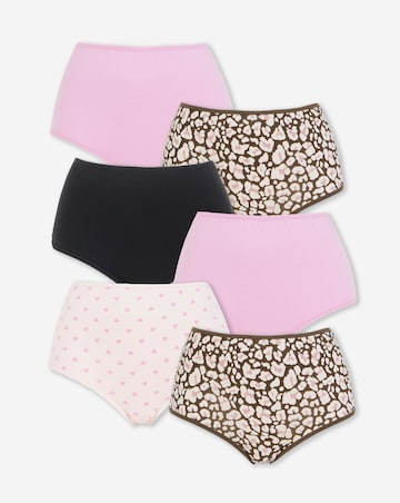 Pretty Secrets (6 Pack) Cotton Full Fit Brief Knickers