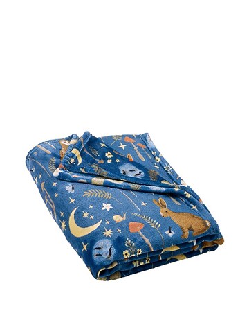 Catherine Lansfield Enchanted Twilight Fleece Throw - Navy
