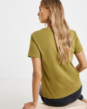 Olive Slub Slim Fit Crew Neck T-Shirt