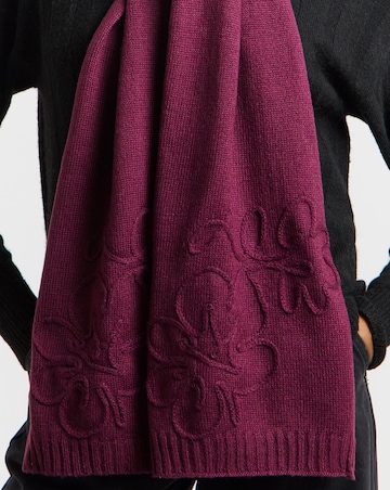 Floral Embroidered Knitted Scarf