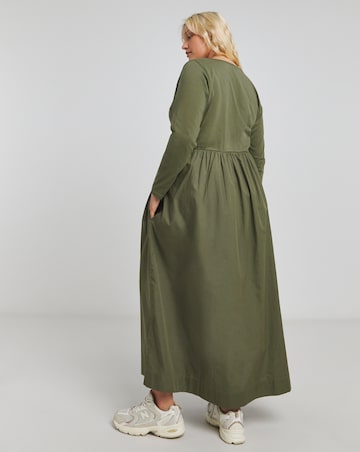 Khaki Jersey/Poplin Mix Dance Dress
