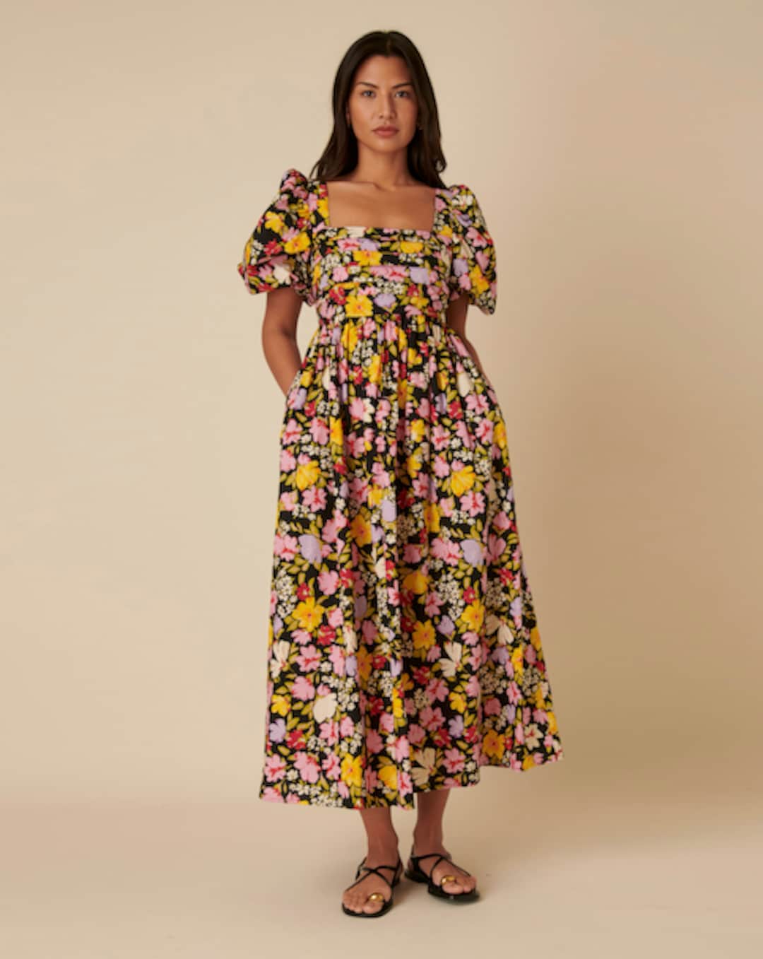 cream ditsy floral lia midi dress Nobodys Child Lia Midi Dress