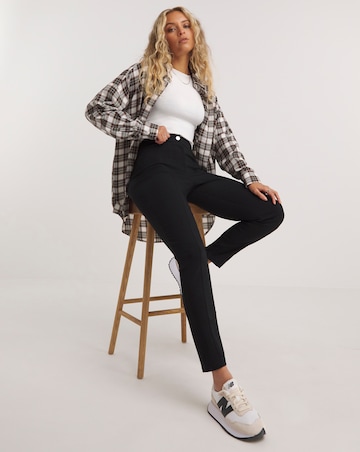 Black High Waisted Skinny Trousers in Stretch