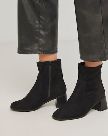 Whitney Classic Block Heel Stretch Ankle Boots - Extra Wide Fit (EEE)