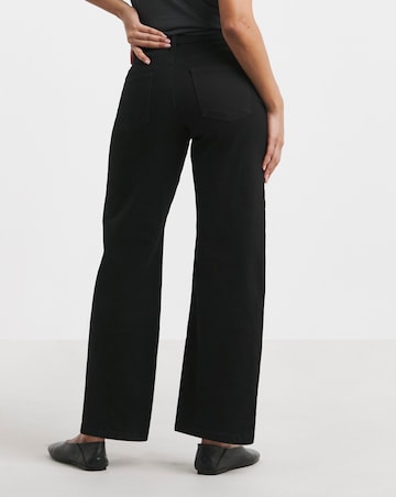 Black 24/7 Stretch Wide Leg Jeans