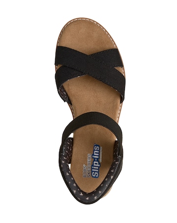 Skechers Bobs Desert Kiss Golden Lily Black Sandals - Standard Fit (D)