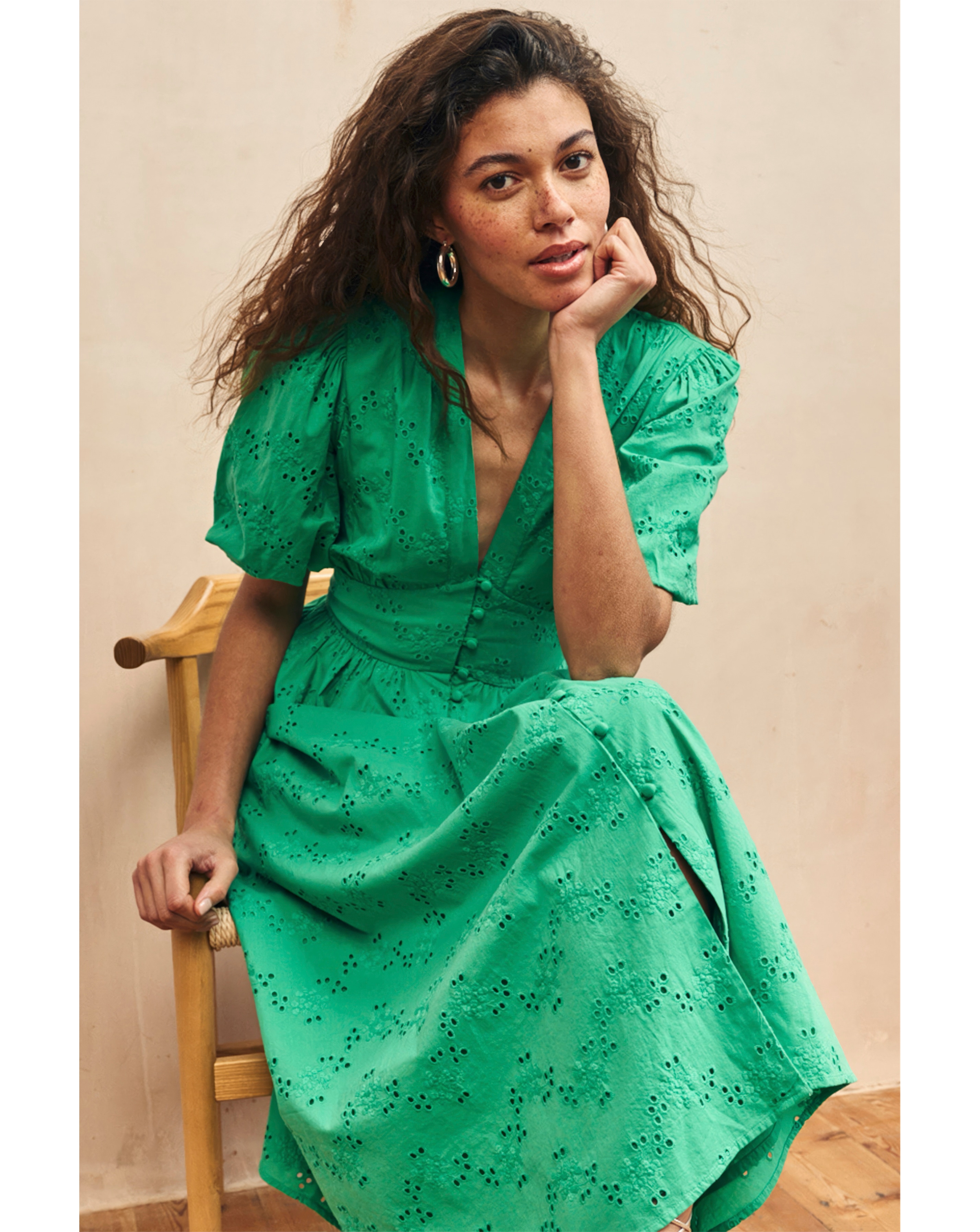 Nobody's Child Green Broiderie Starlight Midi Dress | Simply Be