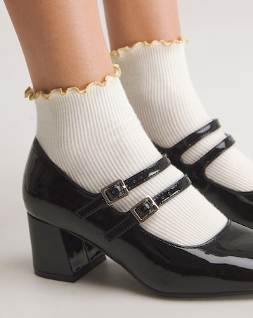 Kody Mary Jane Block Heeled Shoes Wide E Fit