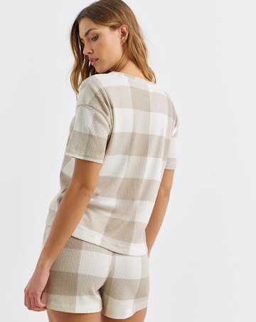 Pretty Secrets Check Waffle Lounge Short Set