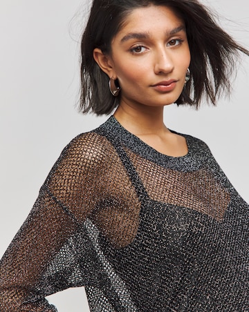 Gunmetal Hole Knit Jumper