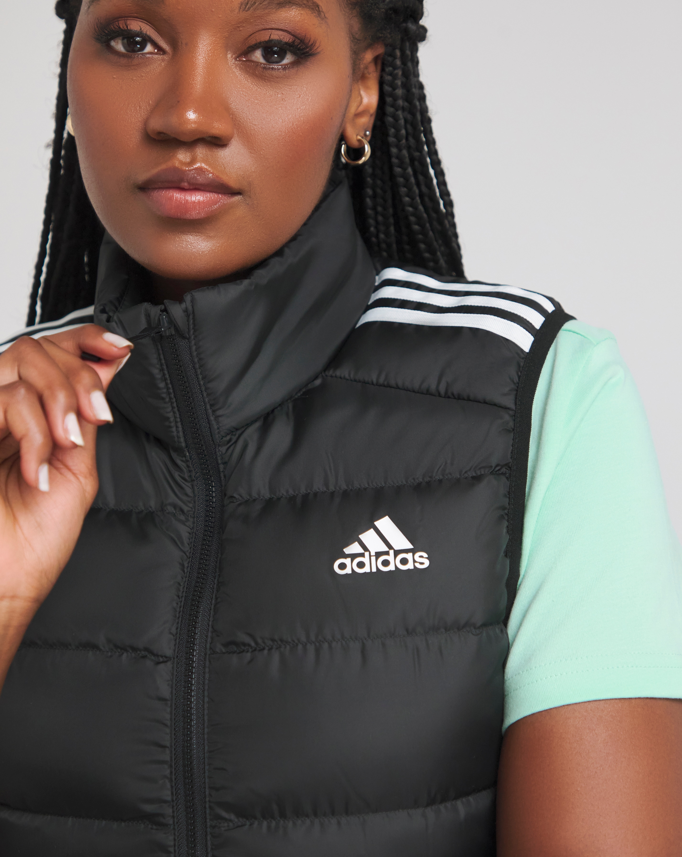 adidas Essentials 3 Stripes Light Down Vest Simply Be