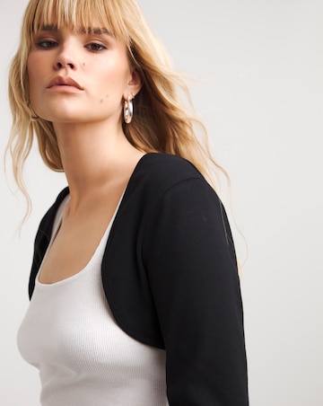 Black Ribbed Bolero
