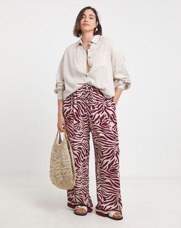Simply Be Tie Waist Crinkle Wide Leg Trouser