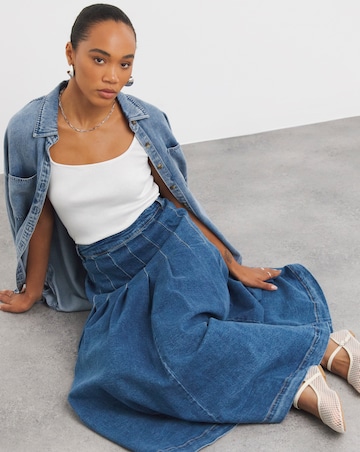 Dark Blue Maxi Denim Kilt