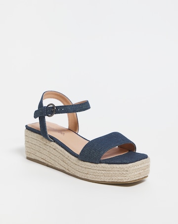 Daria Square Toe Espadrille Flatform Sandals Wide Fit
