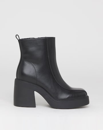 Lina Square Toe Platform Ankle Boots - Wide Fit (E)