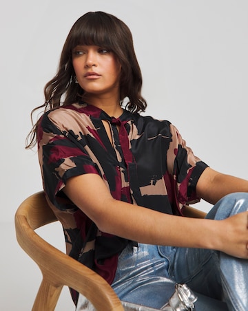Religion Tie Neck Blouse