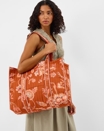 Accessorize Floral Print Quilted Tote Bag