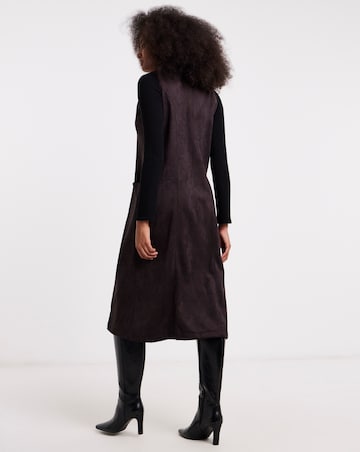 Simply Be Chocolate Suedette Button Through Midi Dress