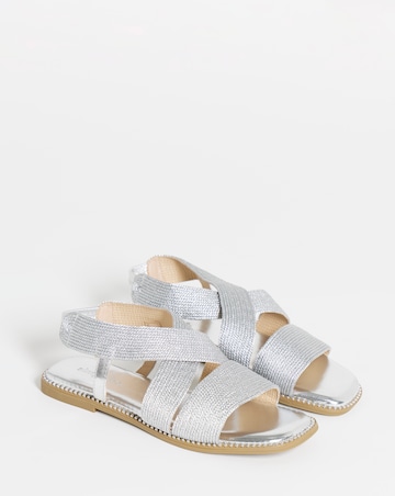 Janna Elasticated Flat Sandals - Wide Fit (E)
