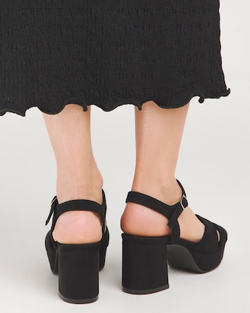Francine Strap Detail Block Heel Platform Sandal - Extra Wide Fit (EEE)