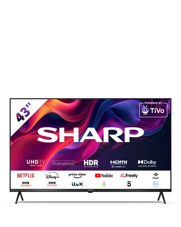 SHARP 4T-C43GK4245KB 43in 4K Ultra HD Smart TiVo LED TV with Freely