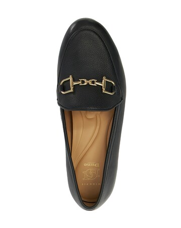 Dune Glair Leather Metal Trim Snaffle Loafers Wide Fit