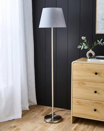 Owen Grey and Chrome Floor Lamp