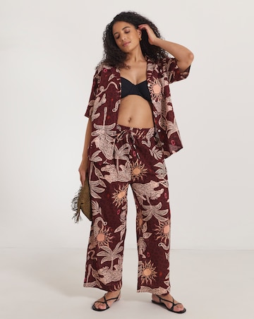 Simply Be Printed Shirt And Trouser Beach Co-Ord