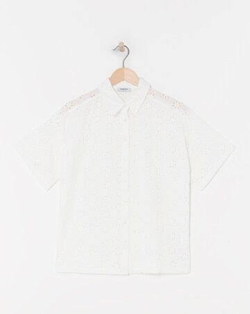 White Broderie Boxy Shirt