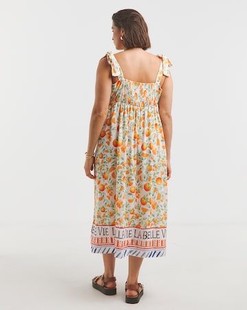 Simply Be Fruit Print Tie Strap Midi Dress