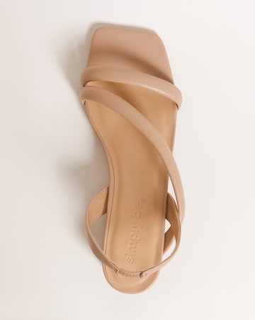 Avery Asymmetric Low Block Heeled Sandals - Wide Fit (E)
