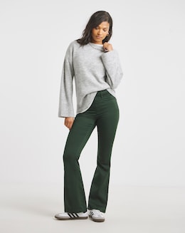 Khaki Flare Leg Jegging