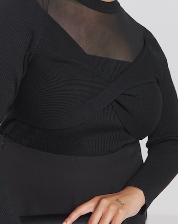 Joanna Hope Knit Jumper With Mesh Insert