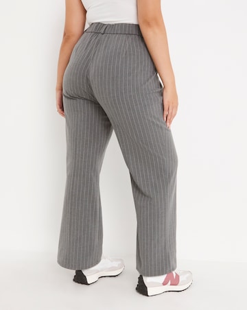 Pinstripe Wide Leg Tailored Dad Trousers